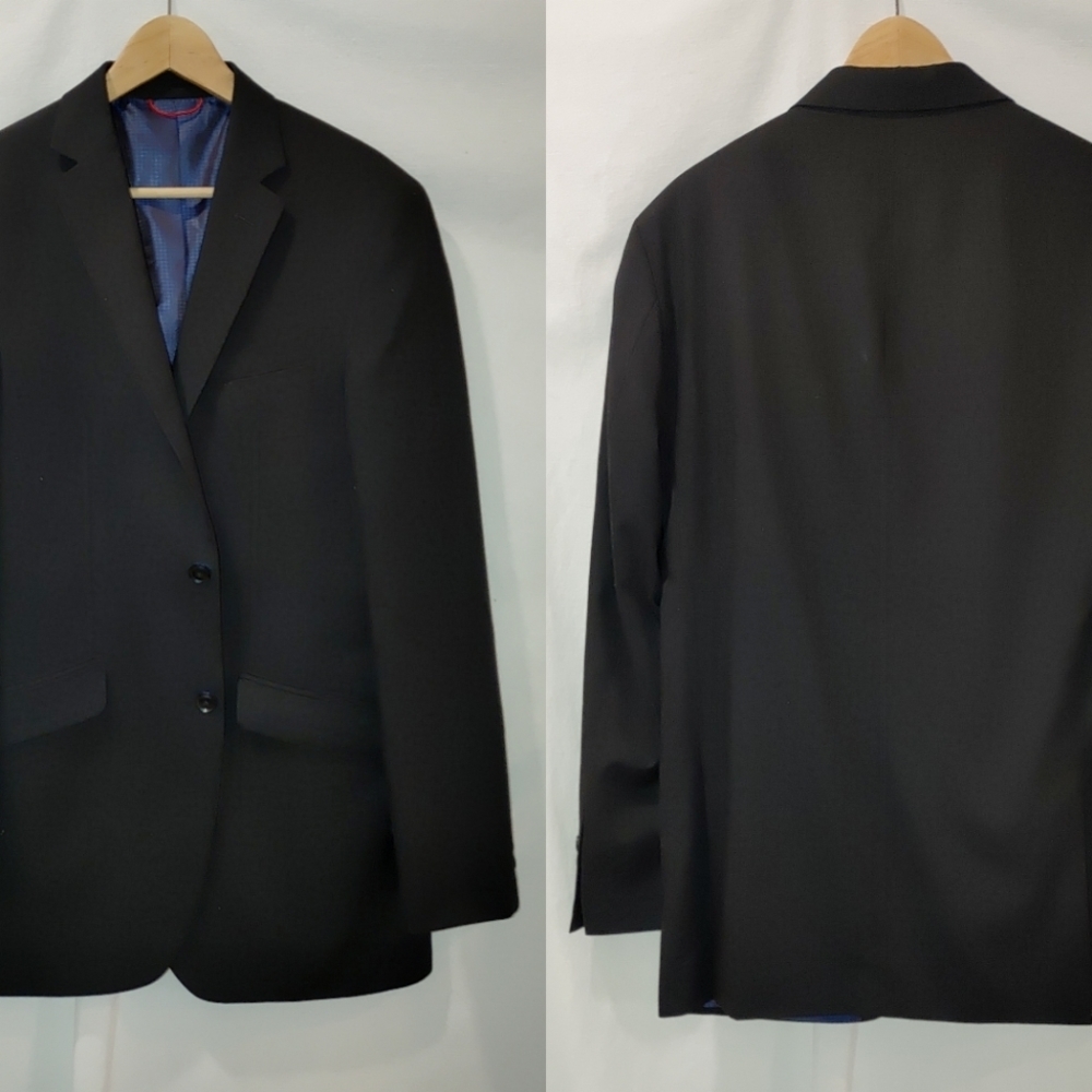 Billy London Blazer Sport Coat‎ Black Two Button Classic 38L 38 Long Double Vent